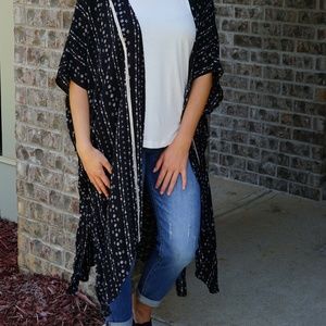 Black Printed Duster